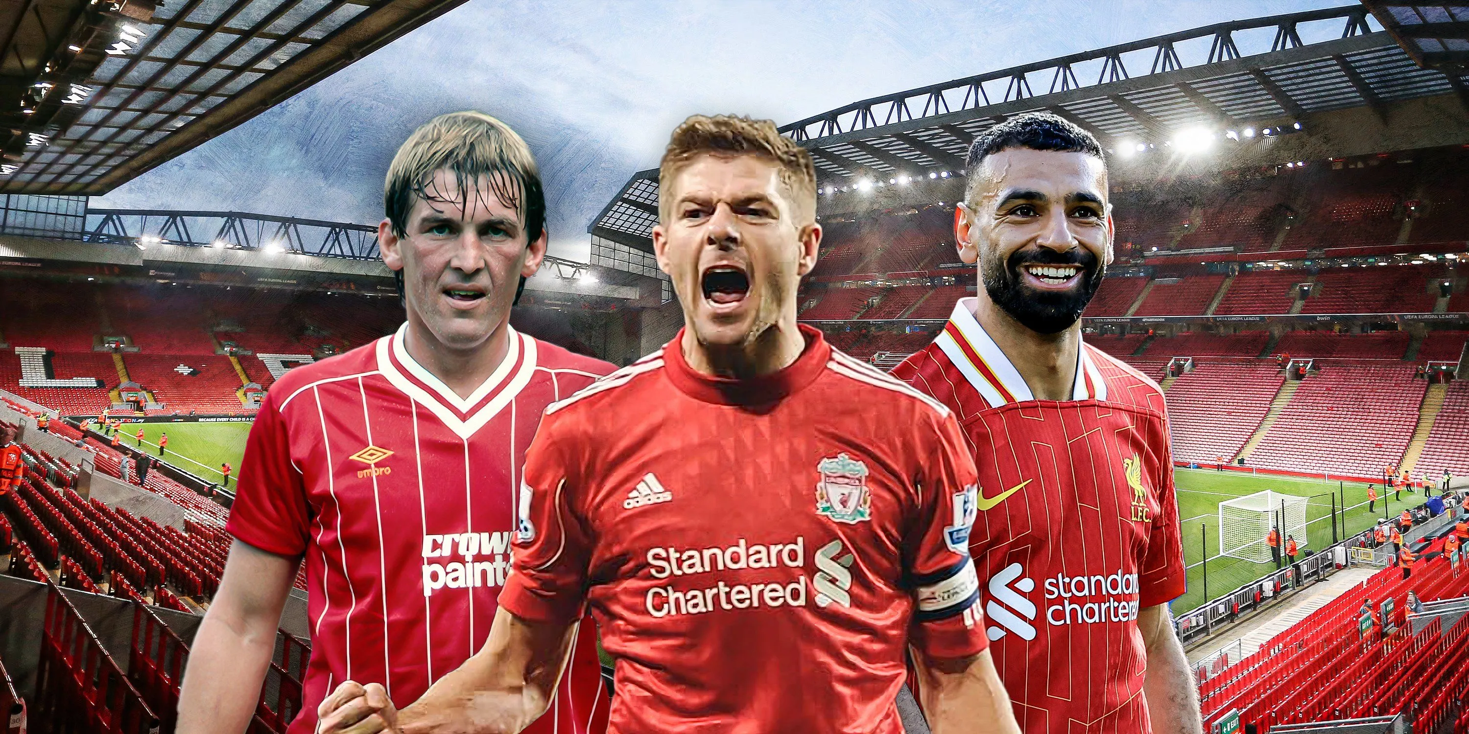 Các huyền thoại Liverpool như Kenny Dalglish, Steven Gerrard, Mohamed Salah