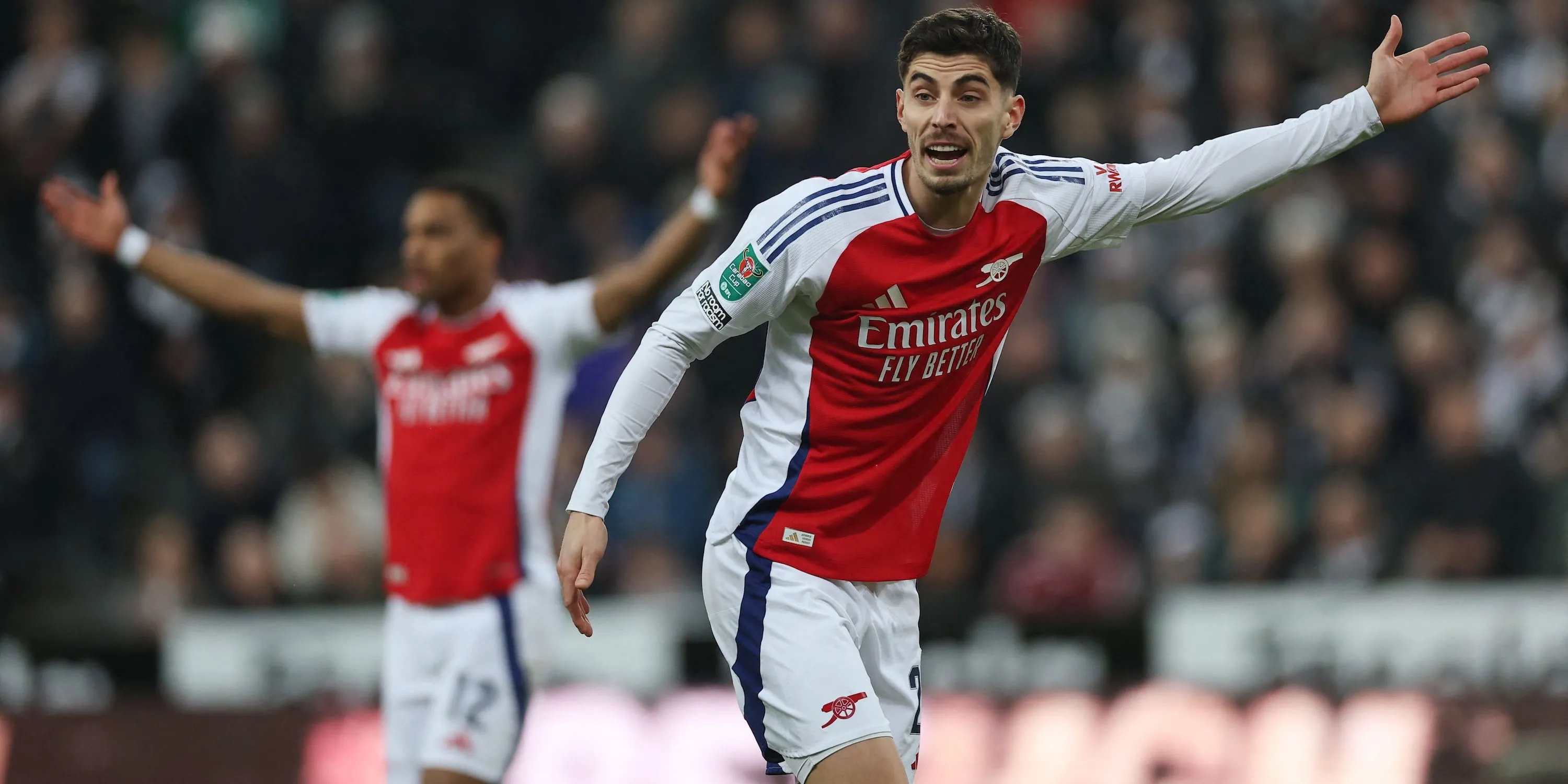 Kai Havertz biểu lộ cảm xúc trong trận đấu cùng Arsenal