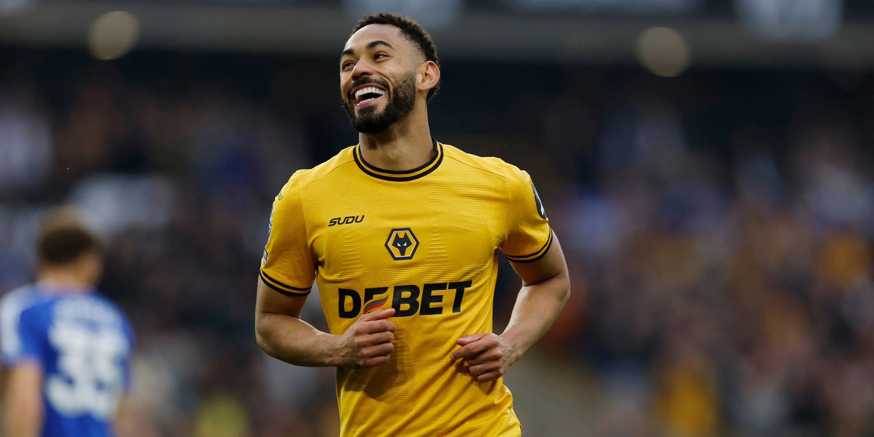 Matheus Cunha ăn mừng bàn thắng cho Wolverhampton Wanderers