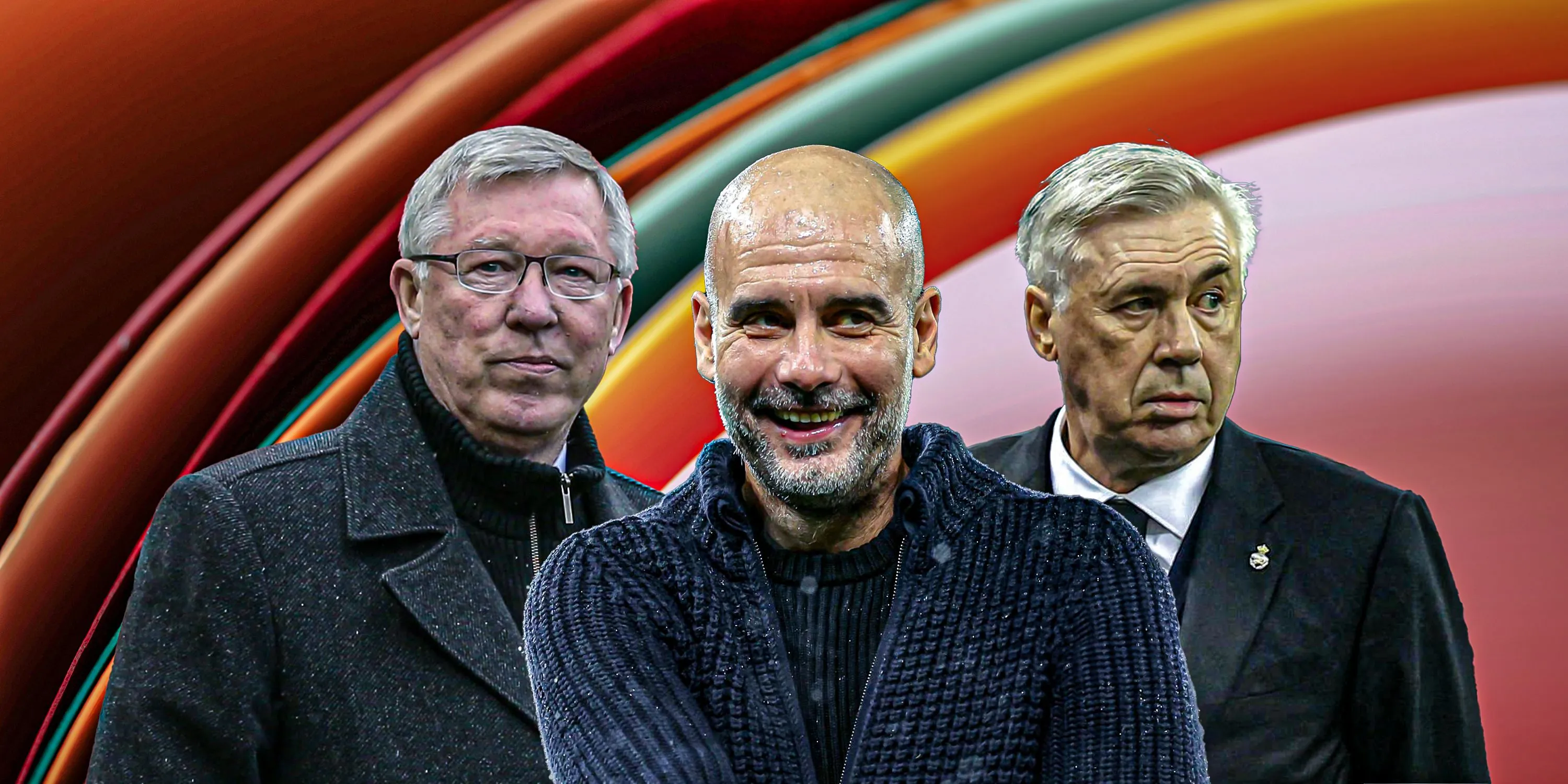 Sir Alex Ferguson, Pep Guardiola và Carlo Ancelotti, những huấn luyện viên xuất sắc.