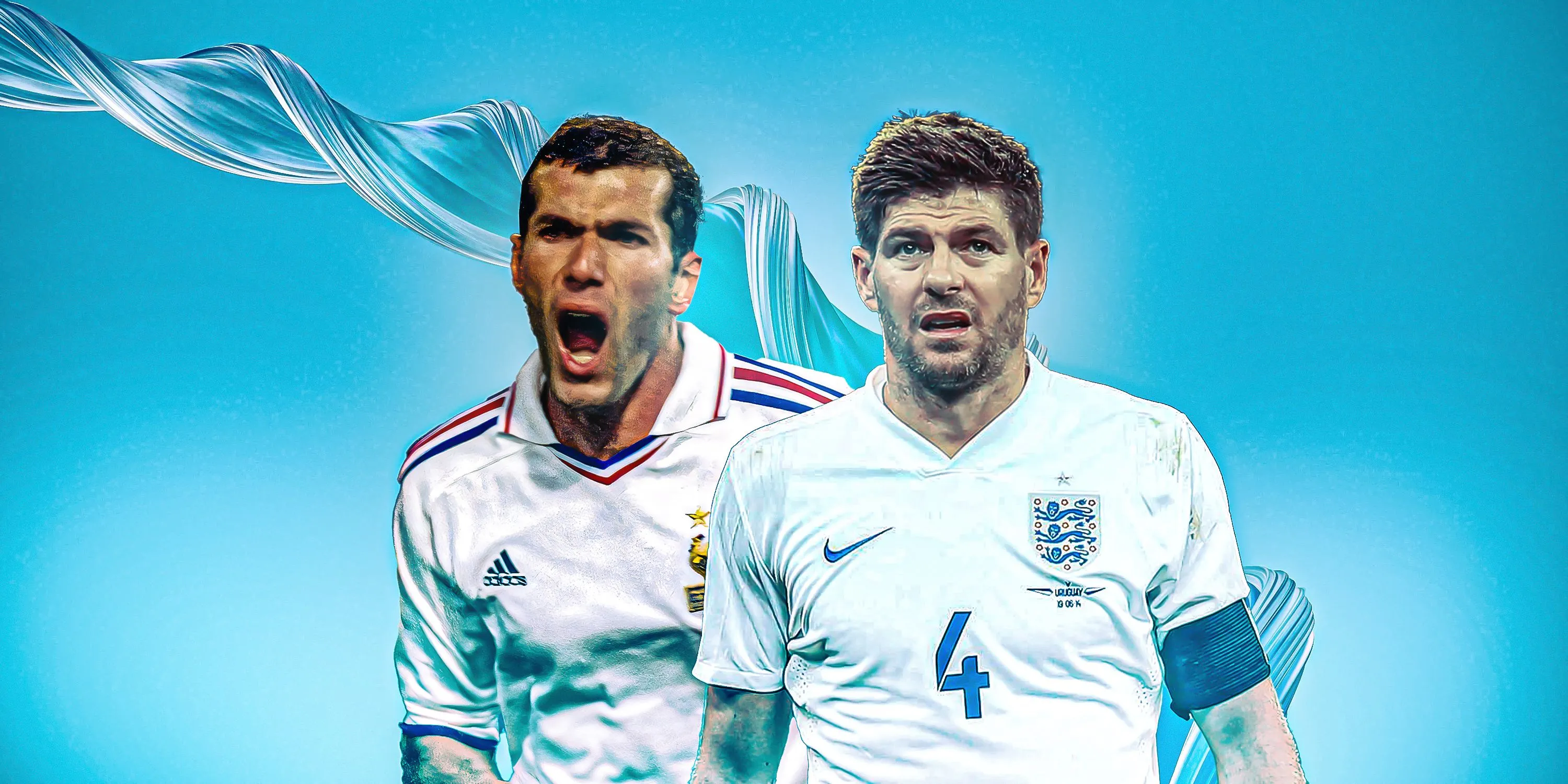 Steven Gerrard và Zinedine Zidane, hai tiền vệ huyền thoại