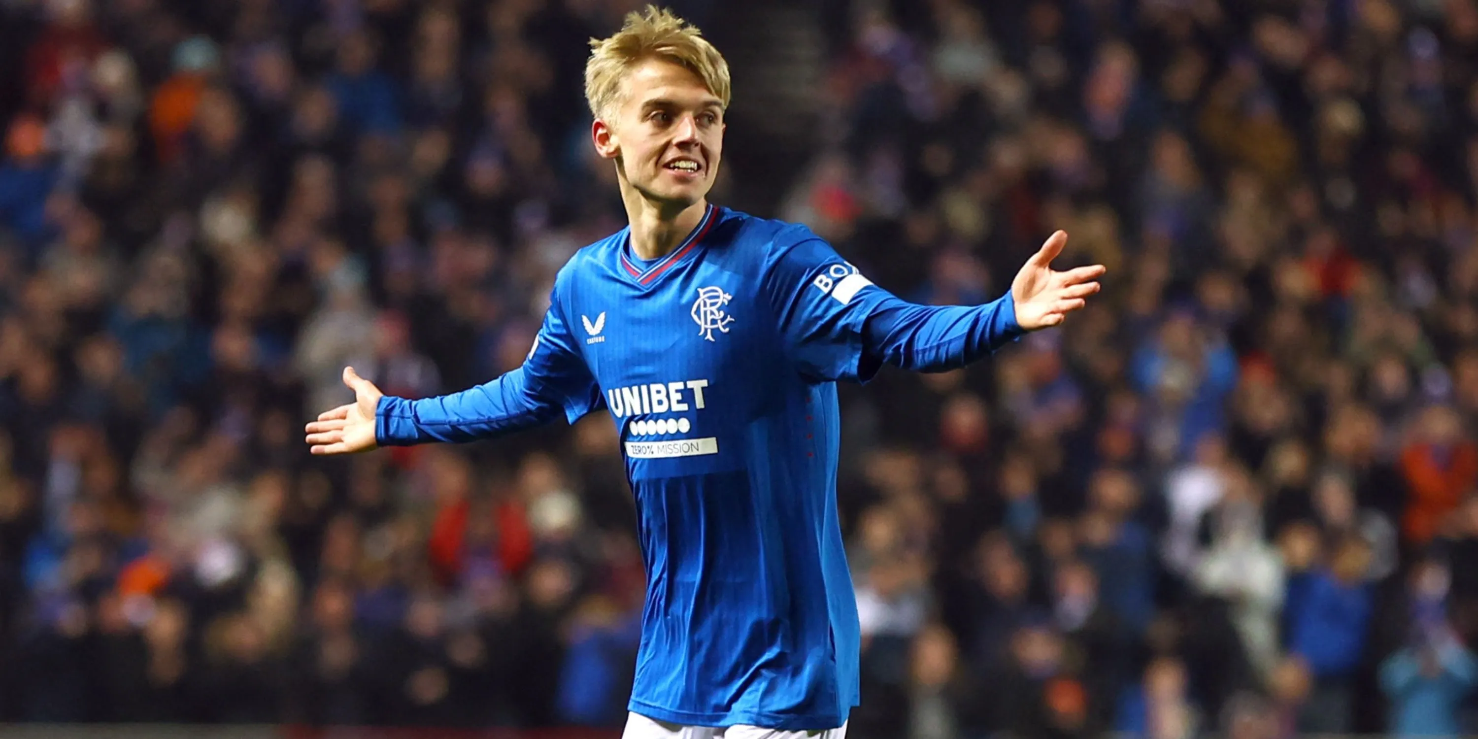 Ross McCausland trong trận đấu của Rangers tại Scottish Premiership