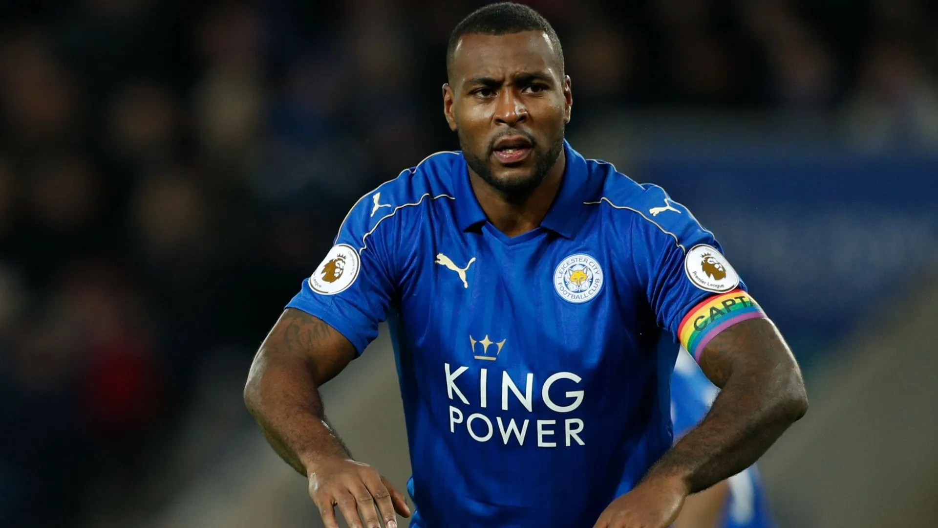 Trung vệ Wes Morgan, đội trưởng Leicester City, trong trận đấu Championship